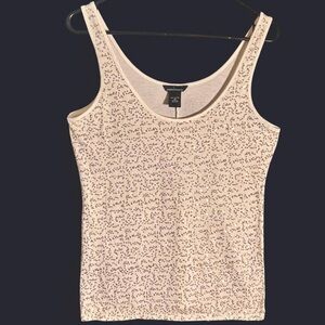 Gently/Lightly Used MODA INTERNATIONAL Med. Cream Gold Sequin Tank Top